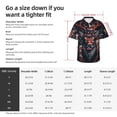 thumbnail image 6 of Lsque Modern USA Deer Head pattern Hawaiian Shirt for Men, Unisex Summer Beach Casual Short Sleeve Button Down Shirts-Large, 6 of 9