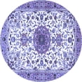 thumbnail image 1 of Ahgly Company Indoor Round Medallion Blue Traditional Area Rugs, 5' Round, 1 of 4
