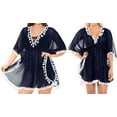 thumbnail image 5 of HAPPY BAY Women's Beachwear Loose Swimsuit Coverups for Women Summer Swim Beach Dress Cover ups for Swimwear Women Bathing Suit L-XL Navy, Solid, 5 of 6