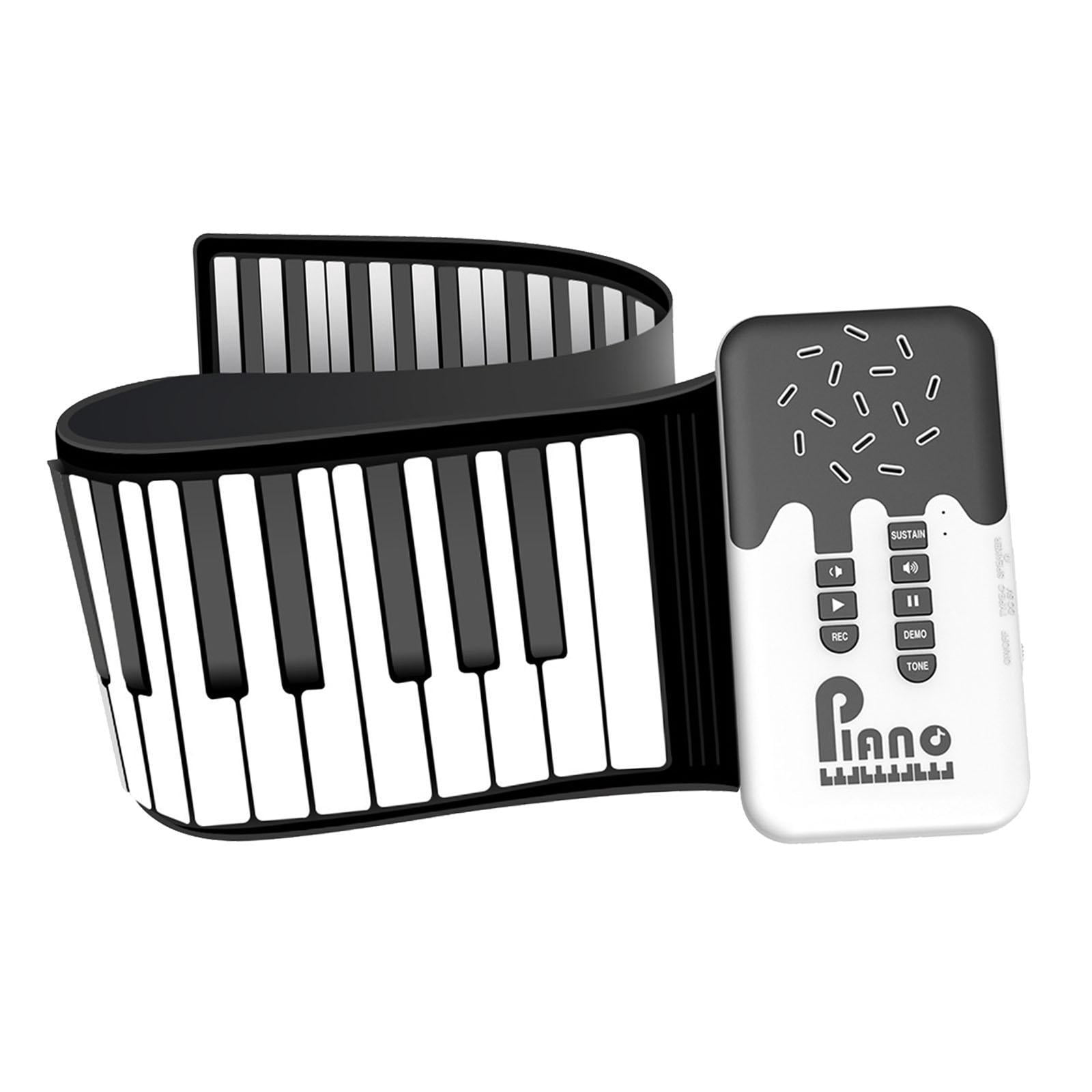 LeeQinersw 49 Key Foldable Portable Gift Recharging Roll up Piano Keyboard Electronic Music White