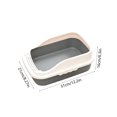 thumbnail image 3 of Plastic Cat Litter Box,12.2x8.3x6.3 Inch Open Top High-Sides Litter Pan Including Scoop,Large Odor-Free Low Entrance for Senior & All Cats,Gray, 3 of 7
