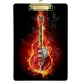 thumbnail image 1 of FMSHPON Guitar in Flames Clipboard Hardboard Wood Nursing Clip Board and Pull for Standard A4 Letter 13x9 inches, 1 of 7