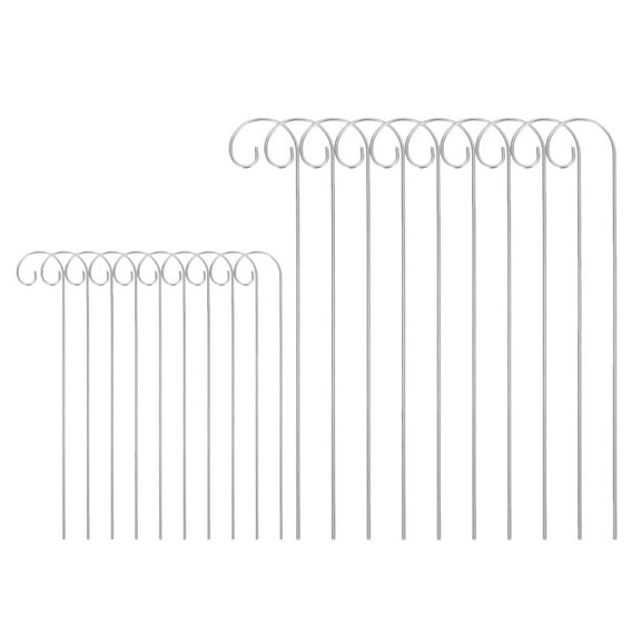 Hemobllo Silver Iron Shepherd Hooks for Garden Accessories Outdoor Use Durable Weather Resistant Set of 20