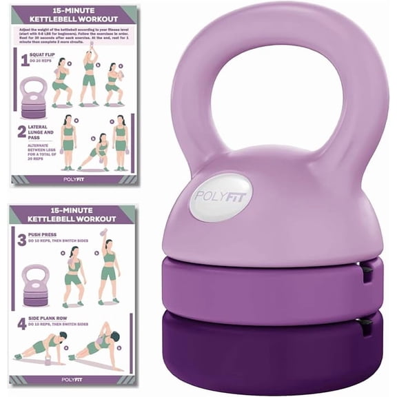 Adjustable Kettlebell | 5 lb - 12 lb | Kettlebells Weights Set for Home Gym | Kettle Bell Sets for Women at Home
