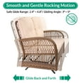 thumbnail image 2 of VIVIJASON 2-Piece Patio Wicker Loveseat Glider Set Cushioned, Outdoor Conversation Furniture Sets with 2-Seater Glider Rocking Bench, Coffee Table and Cushions for Porch Garden Poolside, Light Brown, 2 of 7