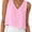 Pink, variant on Womens V Neck Sleeveless Linen Tank Top for Spring Summer Casual Daily Wear
