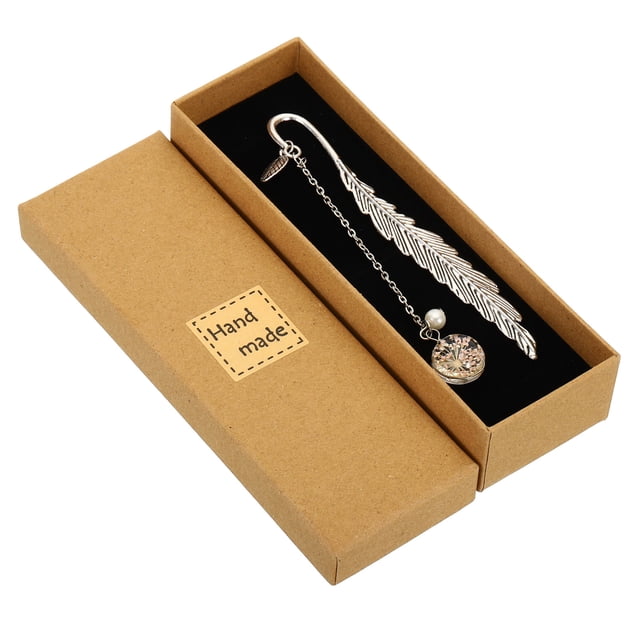 Marcadores de Pluma de Metal Uxcell con Colgante Blanco, Embalaje en Caja de Regalo, Rosa