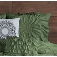 thumbnail image 5 of D.N.G. BEDDINGS 100% Egyptian Cotton 5 Piece Circle Ruffle Comforter Set with 1 Freebie Ruffle Pillow | 550 GSM Filled Microfiber - King/Cal-King Size, Moss Color - 800 Thread Count, 5 of 5