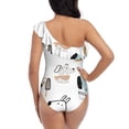 thumbnail image 6 of Yiaed Puppy Print Women One Piece Swimsuits Tummy Control One Shoulder Bathing Suits Pattern Ruffle Swimwear-Medium, 6 of 8