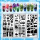 thumbnail image 3 of Juego de 3 placas para estampar uñas con motivos de naturaleza: plantillas para uñas con diseño de bosque, montañas y cielo nocturno. Incluye estampador y raspador., 3 of 7