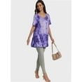 thumbnail image 2 of Women's Plus Size Short Sleeve Tunic Top - Casual Loose Fit Flare Swing T-Shirt, Basic Comfort, 2 of 6