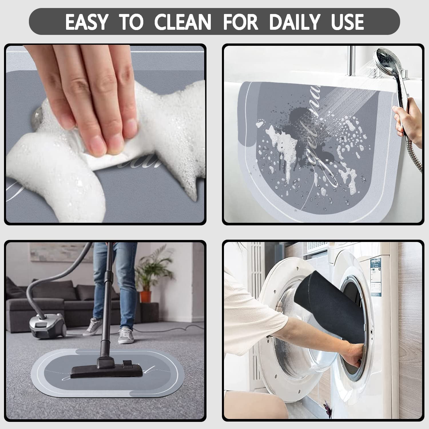 Funny Get Naked Bath Mat 20"x32" Super Water Absorbent Quick Dry Rubber Backed Washable Fun Bathroom Rugs Non Slip Bath Rugs Mats for Shower Oval Blue Bathroom Rug
