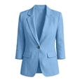 thumbnail image 7 of Womens Blazer 3/4 Sleeve Business Casual Work Suit Jacket Lightweight Office Wear with Button Light Blue XL, 7 of 7