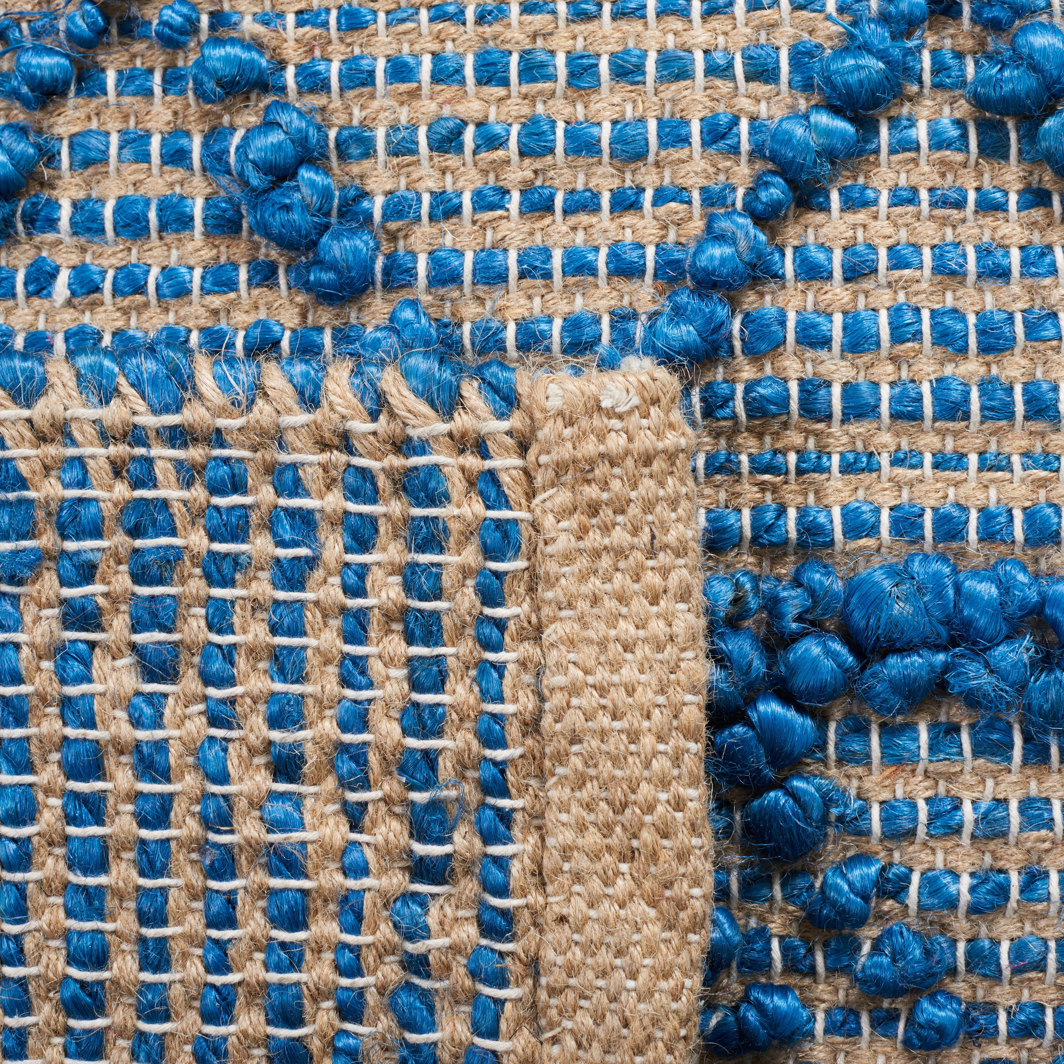 SAFAVIEH Natural Fiber Tayler Geometric Area Rug, Blue/Natural, 5' x 8'