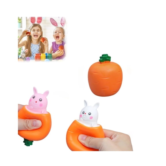 Easter Basket Essentials, Pop Up Carrot Bunny, Handmade Easter Rabbit, Squishes Carrot Rabbit Funny Novelty Toy, Easter Carrot Rabbit Squeeze Toys, Pop Up Toy for Easter Basket Stuffers