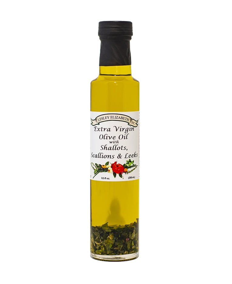 Lesley Elizabeth, Extra Virgin Olive Oil with Shallots, Scallions & Leeks, EVOO, Seasoned Cooking Oil, Cooking Oil, Oil, 8.5 fl oz, MID# OL7019, $17.49