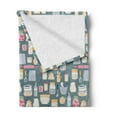 thumbnail image 2 of Kitchen Soft Flannel Fleece Throw Blanket, Modern Cooking Utensils Dishes Plates on Muted Backdrop Print, Cozy Plush for Indoor and Outdoor Use, 50" x 70", Multicolor, by Ambesonne, 2 of 5