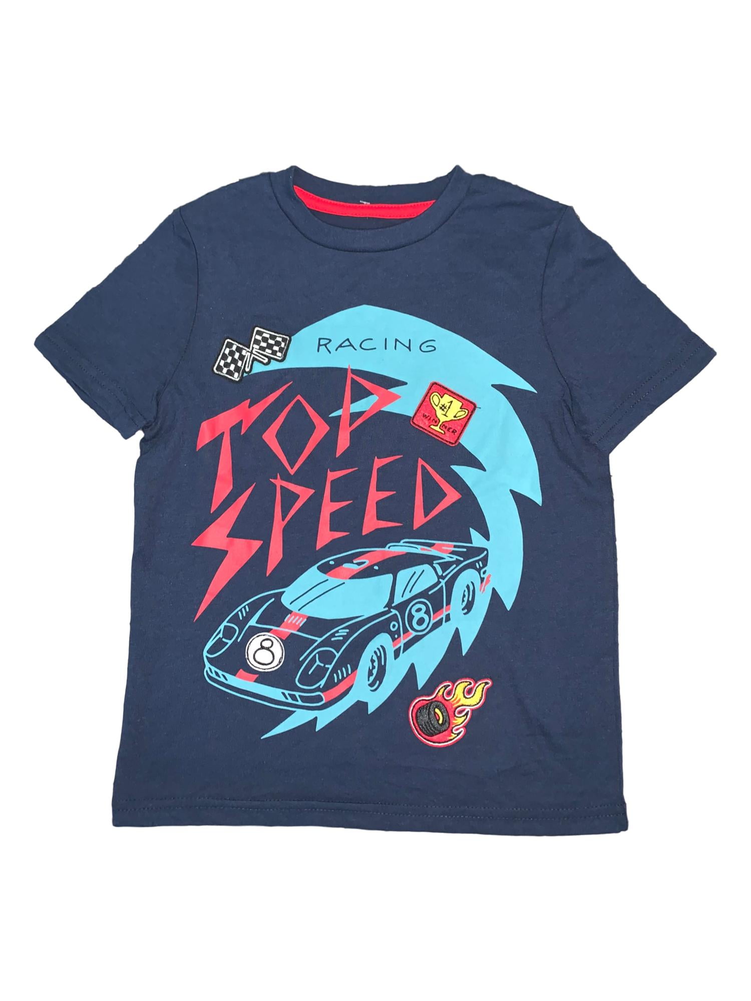 JEM Collective Boys Navy Blue Car Racing Top Speed T-Shirt Tee Shirt 5 ...