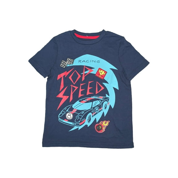 JEM Collective Boys Navy Blue Car Racing Top Speed T-Shirt Tee Shirt 5