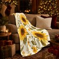 thumbnail image 3 of Sunflowers with Wildflowers, Vintage Botanical Style for Garden Lovers, Rustic Floral Pattern, Warm Flannel Blanket for Sunroom and Bedroom, Mother's Day Gift and Cottage Home Decor, 3 of 9