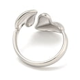 thumbnail image 3 of 304 Stainless Steel Heart Open Cuff Ring for Women Stainless Steel color Inner Diameter: 16mm, 3 of 3
