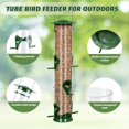 thumbnail image 4 of 2 Paquetes de Comederos Colgantes para Pájaros Tubo Verde, Comederos para Aves Silvestres de 6 Puertos, Plástico Duro Premium con Colgador de Acero, Resistente al Clima y al Agua, Grande de 46.2 cm, 4 of 7