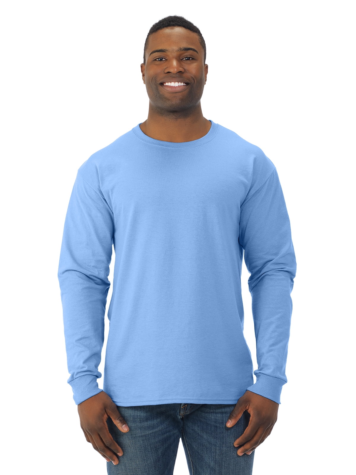 Jerzees Mens DRI-POWER Active Long Sleeve Crew T-Shirt, S, Light