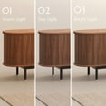thumbnail image 5 of POVISON-118.11"Mid-Century Modern Tambour Door TV Stand, Walnut Color TV Console, Ash Rolling Door Media Console with legs, 5 of 7