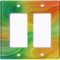 thumbnail image 6 of Metal Light Switch Plate Cover Image of Marble Green Yellow Swirl Galaxy MAR075, 6 of 13