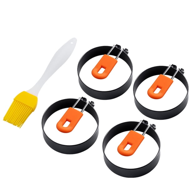 1 Set 5pcs Moldes de fritura de huevo redondos Freír moldes de carne para el hogar (color surtido)