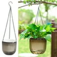 thumbnail image 1 of harmtty 1 Set Hanging Flowerpot with Chain Transparent Shell Hanging Self-absorbing Water Plant Pot Flowerpot Gardening Supplies, 1 of 7