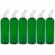 MoYo Natural Labs 8 oz Travel Bottle, Empty Travel Containers with Flip Caps, BPA Free PET Plastic Squeezable Toiletry/Cosmetic Bottle (6 pack, Forest Green)