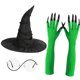 thumbnail image 1 of Conjunto De Disfraz De Bruja De Halloween: Sombrero, Gafas Y Guantes Para Actuaciones Escénicas., 1 of 8