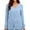 Blue, variant on Women's V-Neck Sweater Cross Front Long Sleeve Loose Fit Knitwear for Fall (Wine, S)
