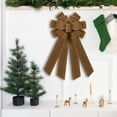 thumbnail image 5 of Coffee Brown Handmade Decorative Wreath Bow, Polyester Ice Silk Ribbon Bow for Front Door, Fall Wreath, Thanksgiving, Farmhouse Garland, Porch, Fireplace and Seasonal Home Decor, 5 of 6