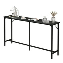 HiiKaa 71 Inch Bar Table, Bar Height Pub Table,Counter Height Bar Table, Rectangular High Top Kitchen & Dining Counter Tables with Sturdy Legs & Easy-to-Clean Top,Black