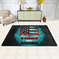 thumbnail image 2 of XMXT Non-Slip Area Rug, American Flag Skeleton Print Polyester Rugs for Living Room, 36 x 24 inches Black, 2 of 9