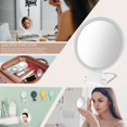 thumbnail image 4 of MesaSe Lighted Makeup Mirror 30X Magnifying Mirror with Light and Adjustable Brightness Hanging and Handheld Mirror with Handle Portable Travel 1000mAh Rechargeable Magnified Makeup Mirro, 4 of 10
