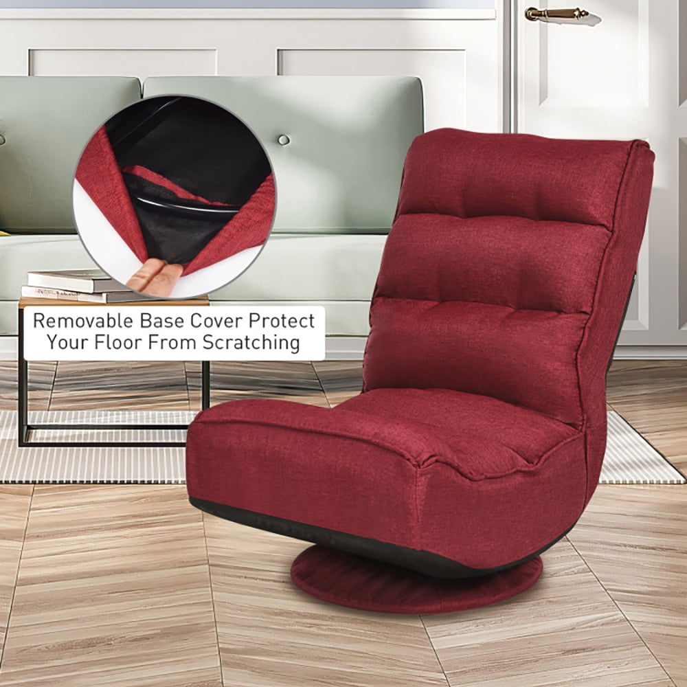 Finihen 360 Degree Swivel Floor Chair, 5-Position Folding Floor Gaming Chair, Lazy Lounge Chair for Relaxing Reading Gaming TV Watching, Dark Red Finihen 360 Degree Swivel Floor Chair, 5-Position Folding Floor Gaming Chair, Lazy Lounge Chair for Relaxing Reading Gaming TV Watching, Dark Red