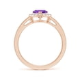 thumbnail image 2 of ANGARA Natural Heart-Shaped Amethyst Halo Ring with Diamond Accents in 14K Rose Gold for Women (Size-6mm) | February Birthstone, Birthday, Anniversary, Jewelry Gift for Women | Natural Amethyst Ring, 2 of 10