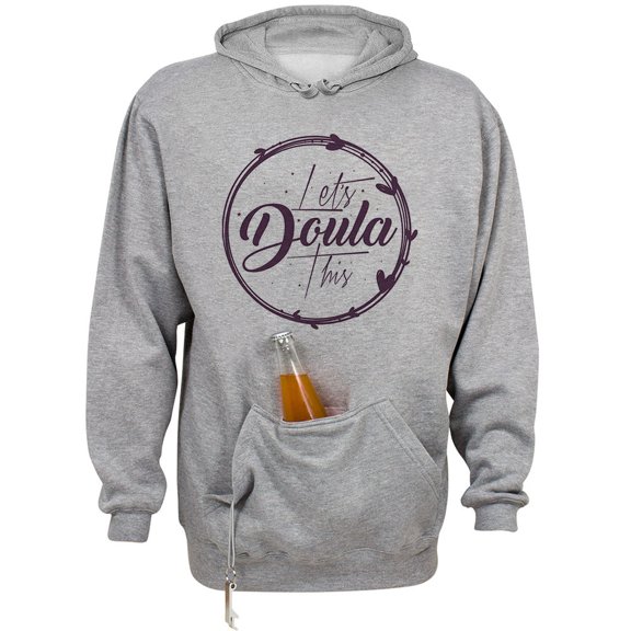Let's Doula This Beer Holder Tailgate Hoodie Sweatshirt Unisex Large Oxford