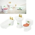 thumbnail image 2 of Cergrey 1/24 Dollhouse Miniature Bathroom Set Simulation Ceramic Bathtub Toilet Sink Kit, Dollhouse Miniature Bathroom Set, 1/24 Dollhouse Bathroom Set, 2 of 7