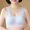 Gray, variant on Women Solid Lace Spliced Wireless Bra, Vest Style Back Smoothing Gathering Comfort Daily Underwear Khaki XL(XL)