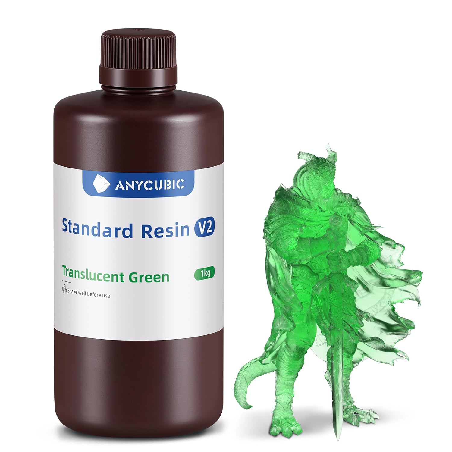 Résine Lavable à L'eau ABS-Like 3.0 Anycubic - 1 Kg Gris, Faible Odeur, Haute Dureté Pour Imprimantes 3D Résine (405 Nm) - 3
