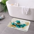 thumbnail image 3 of SPXUBZ Non Slip Flannel Polyester Kitchen Floor Mat With Elegant Floral Design For Bedroom Bathroom Decoration 31.5x19.7 inch, 3 of 5