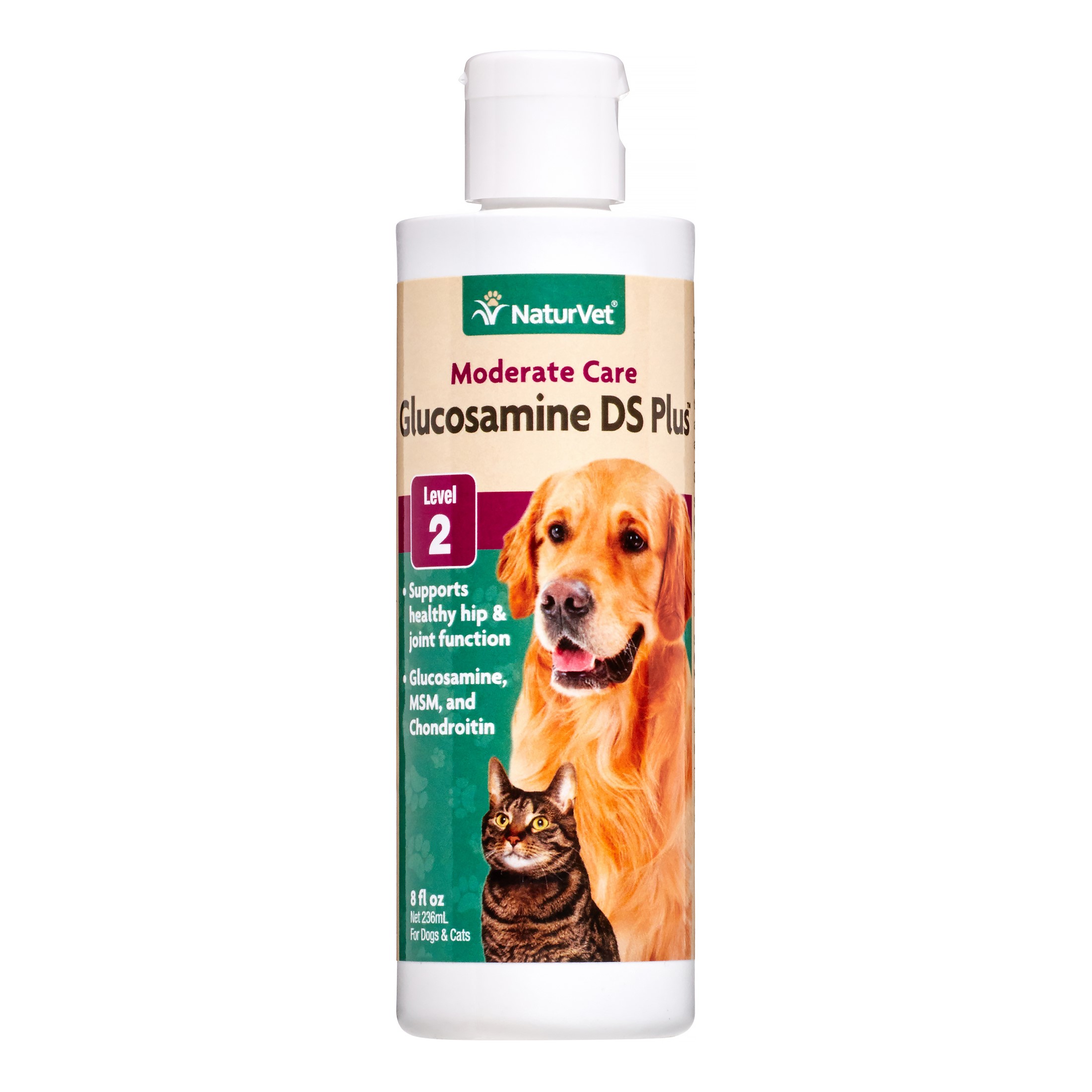 NaturVet Glucosamine DS Level 2 Maintenance Joint Care for Dogs and Cats, 8 oz.
