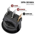 thumbnail image 3 of AutoEC 3pc 12V 20A Car Truck Round Rocker Toggle LED Switch Blue Light SPST On-off Control, 3 of 5