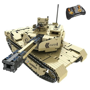 YARMOSHI RC Building Blocks Tank Turret Gun Engineering Educational STEM Gift for Boys & Girls Model Cars Kit 1276 PCS Remote Control USB Charger for Kids Teens Adults