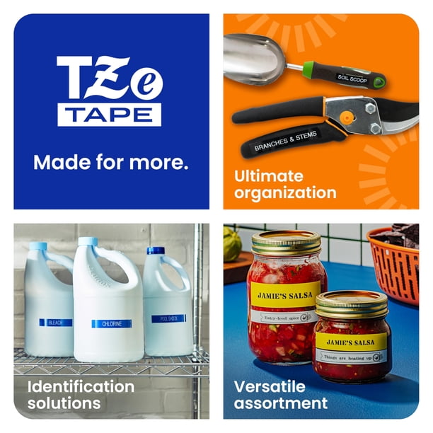 Brother Genuine P-touch TZe325 WHT on BK Label Tape Laminated