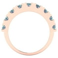 thumbnail image 5 of 1.53 ctw Wedding Band for Women - 18K Rose Gold Blue Moissanite Stackable Eternity Ring, 5 of 6